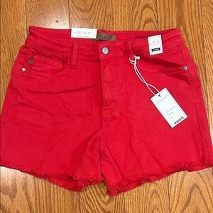 Judy Blue Vibrant Red Jean Shorts